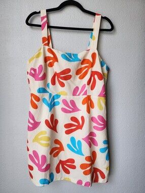 Kitri Ivy Leaf Prini Mini Dress Size 10 In Multi Leaf